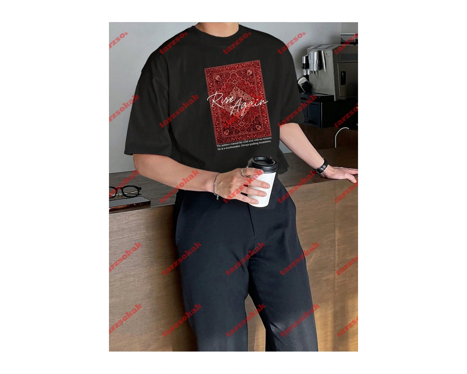 Rise Again Baskılı Oversize Unisex Beyaz