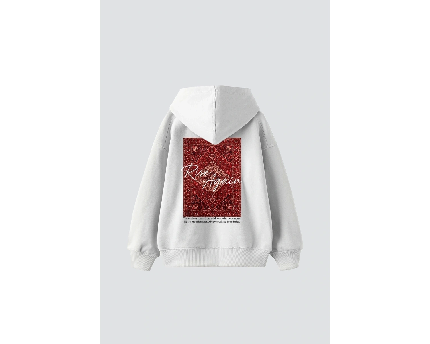 Rise Again Baskılı Oversize Unisex Premium Beyaz