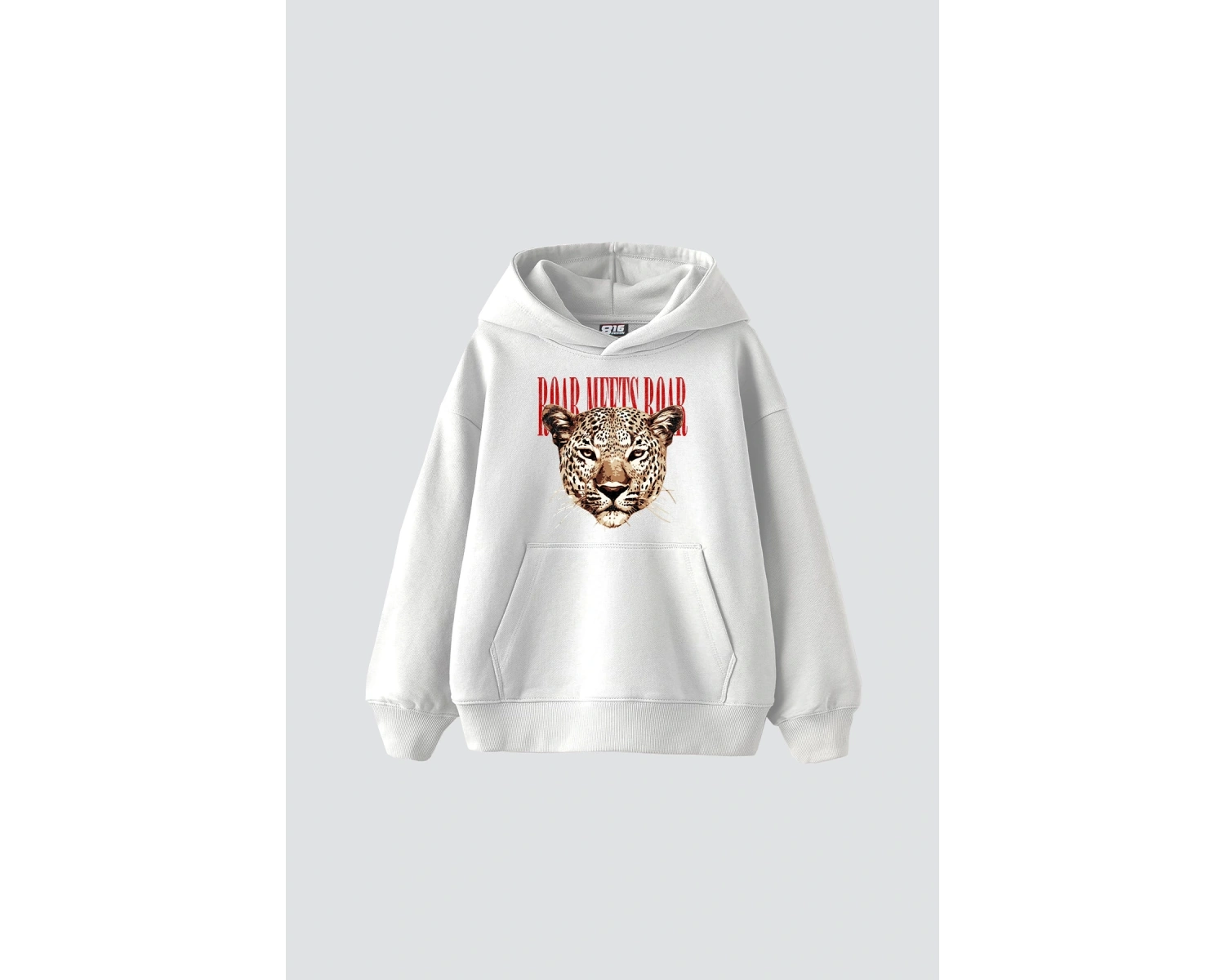 Roar Meets Baskılı Oversize Unisex Beyaz