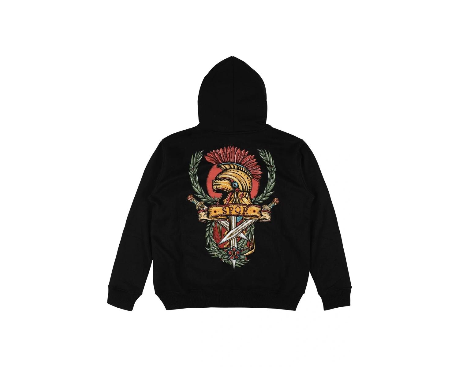 Rome Siyah Oversize Unisex Kapüşonlu Sweatshirt Hoodie