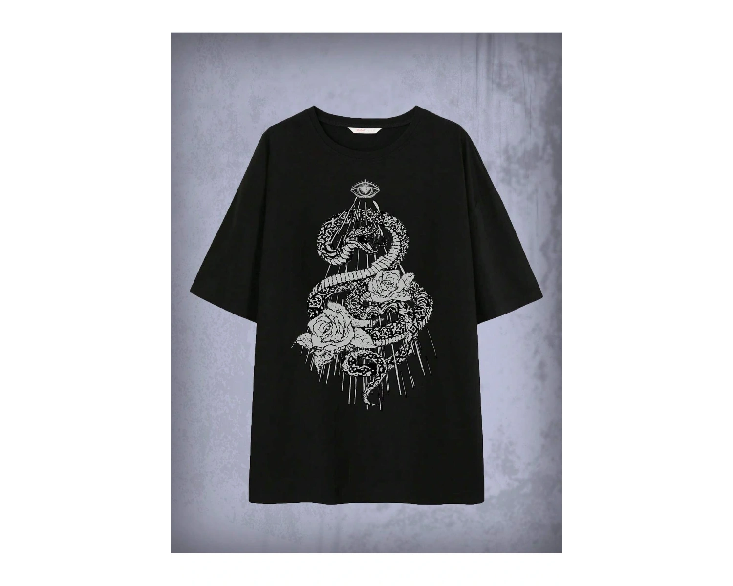 ROMWE Goth Yılan Grafikli Büyük Boy Tişört