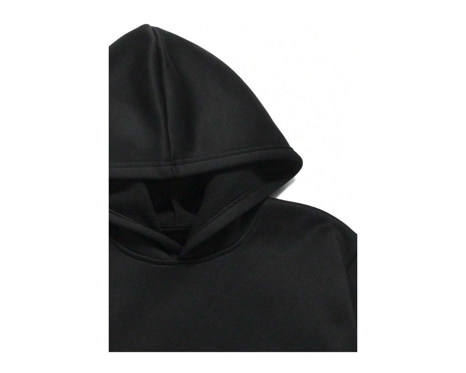 ROMWE Guys Car & Japanese Letter Graphic Drawstring Hoodie Siyah