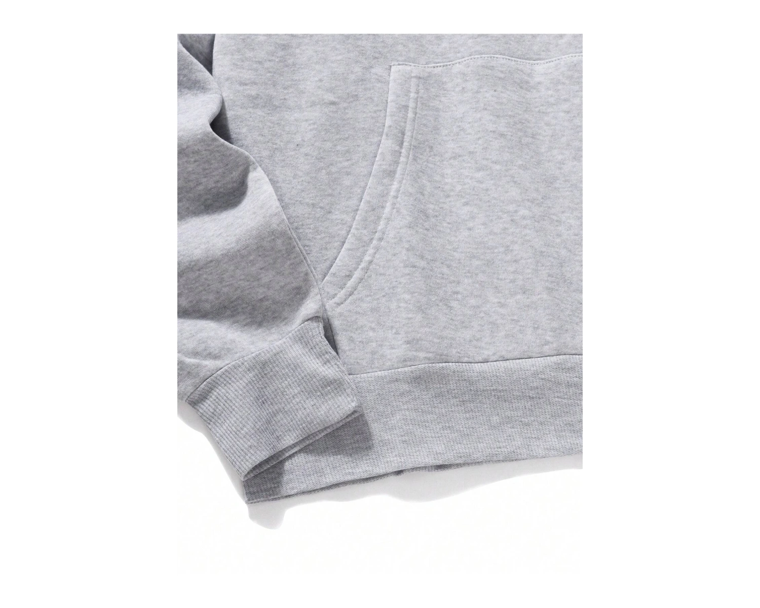 ROMWE Guys Figure & Slogan Graphic Drawstring Lined Hoodie Gri