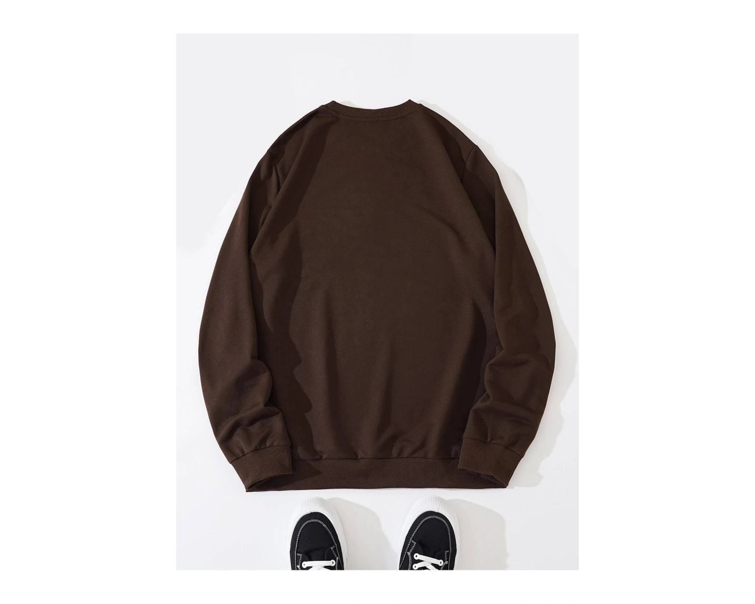 ROMWE Guys Ghost & Slogan Graphic Sweatshirt Kahverengi