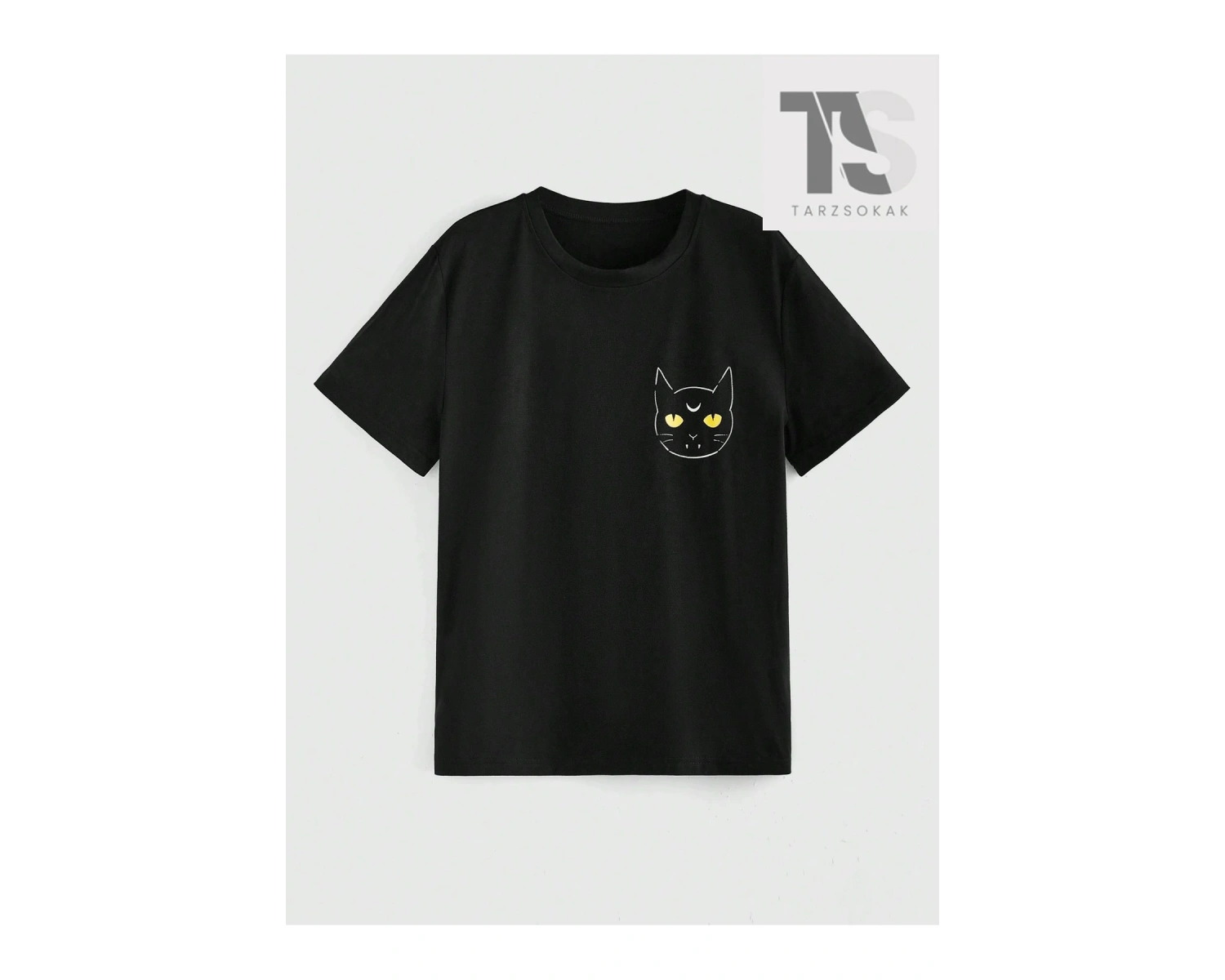 Rosie Karikatür Yazılı Baskılı Kısa Kollu Tişört