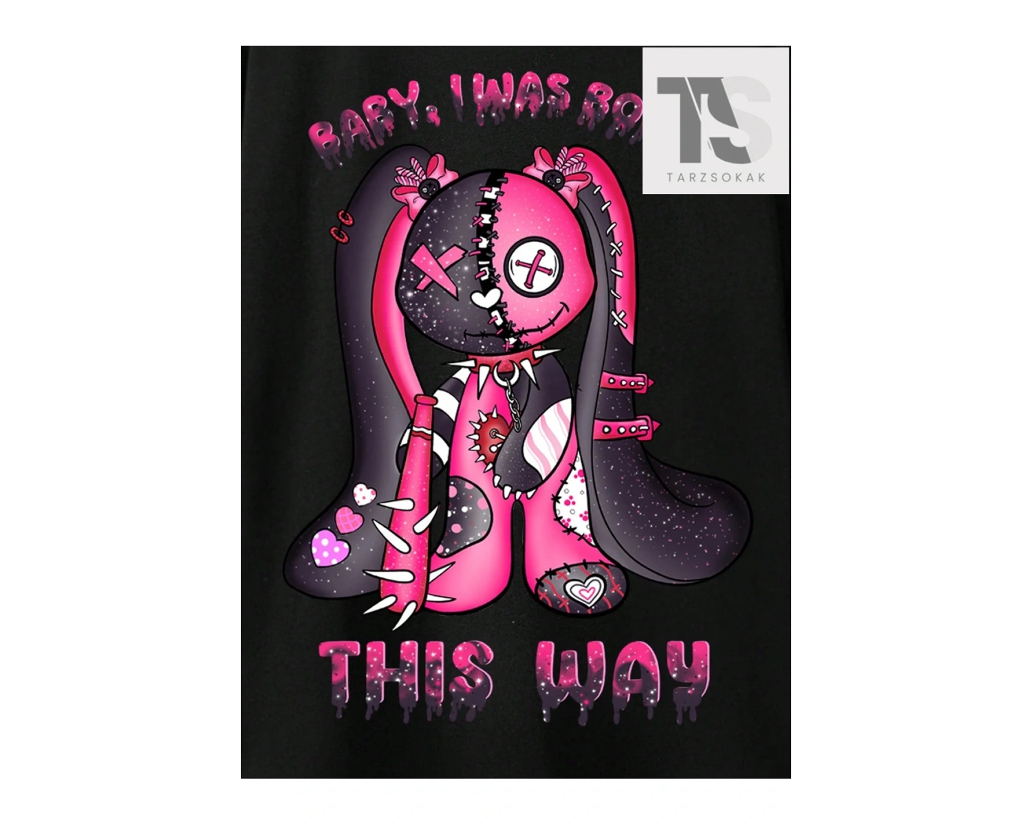 Rosie Karikatür Yazılı Baskılı Kısa Kollu Tişört