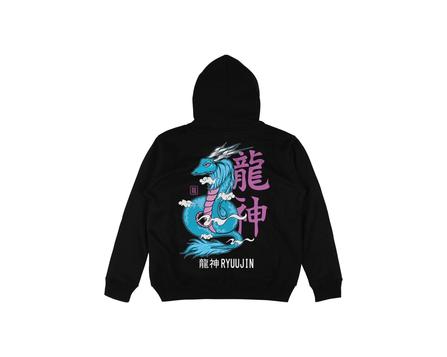 Ryuujin Siyah Oversize Unisex Kapüşonlu Sweatshirt Hoodie