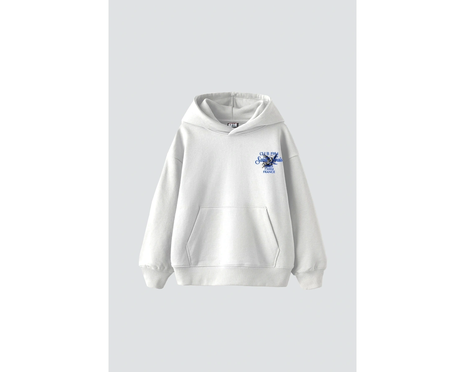 Saint Louis Baskılı Oversize Unisex Premium Beyaz