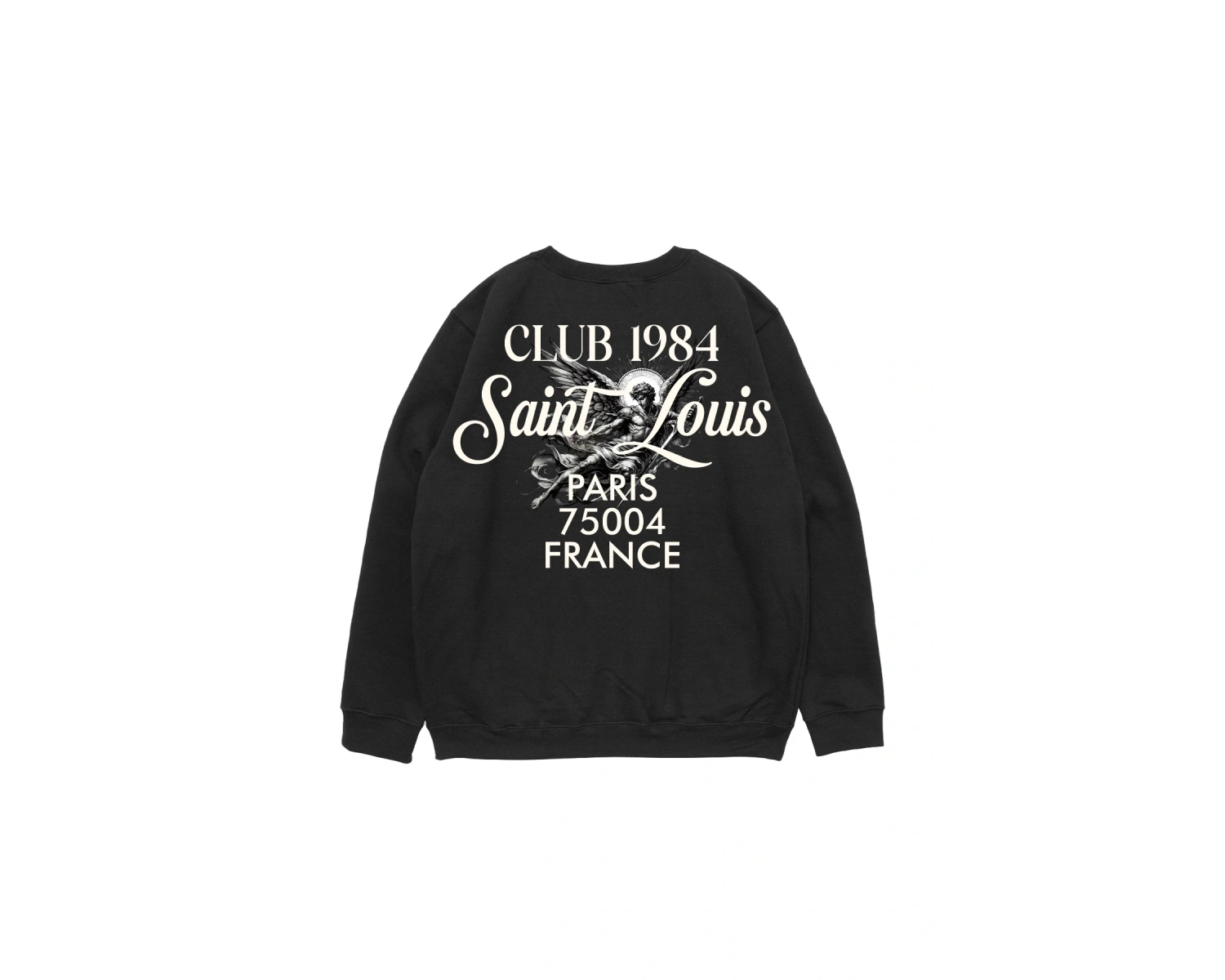 Saint Louis Baskılı Siyah Oversize Unisex