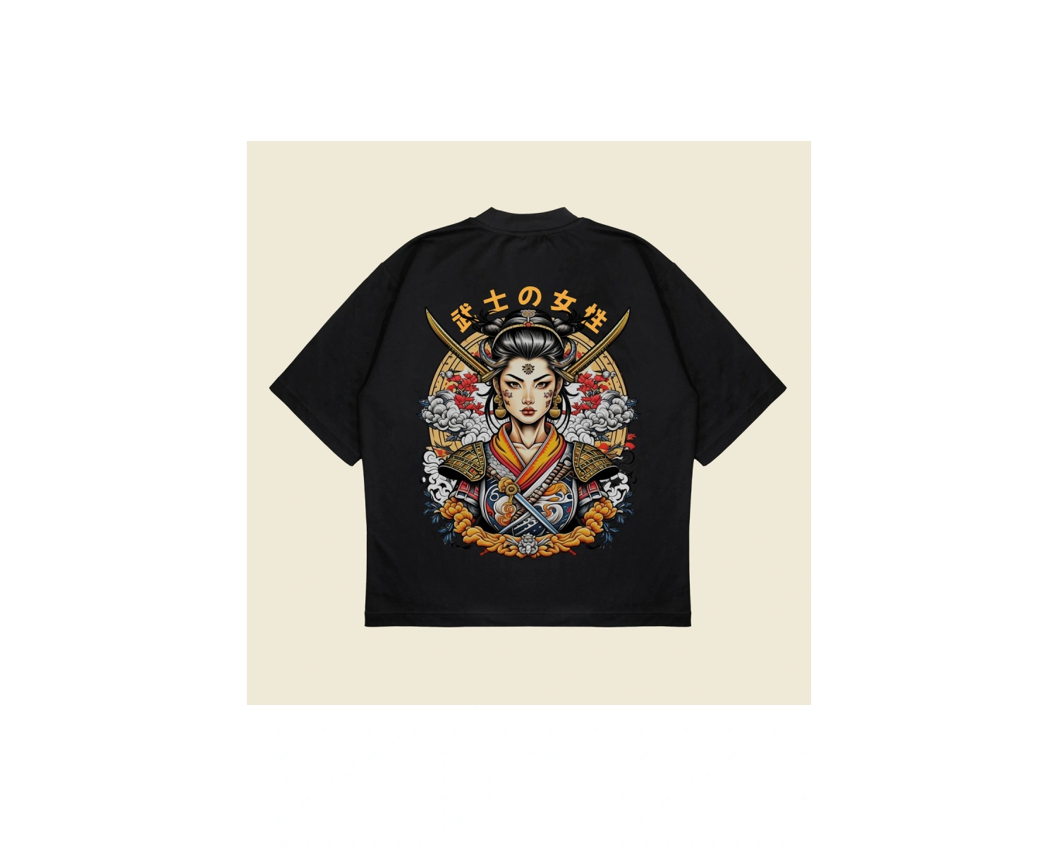 Samuraigirl Baskılı Oversize Unisex Pamuklu Nefes Alan Kalın Kumaşlı