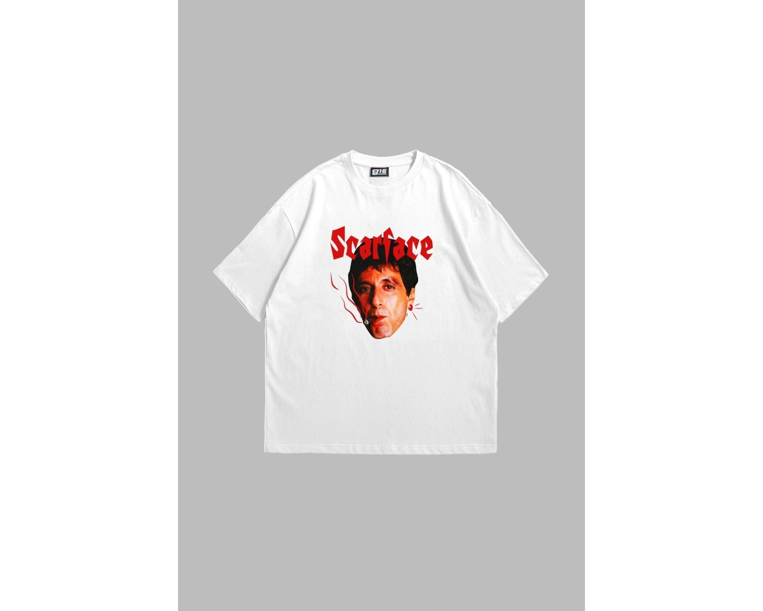 Scarface Baskılı Oversize Unisex Beyaz