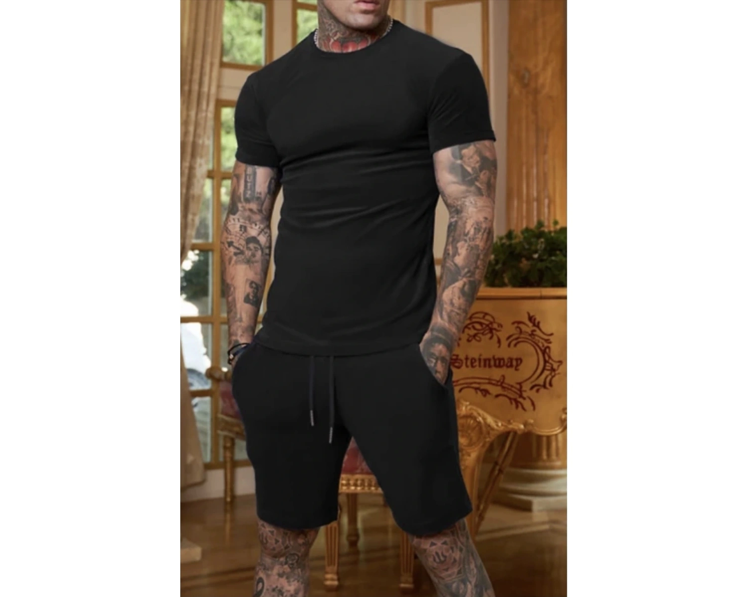 Scuba Dalgıç Kumaş Tech Fit Ultra Hafif Hızlı Kuruyan Yeni Stil Erkek T-shırt Şort Takım