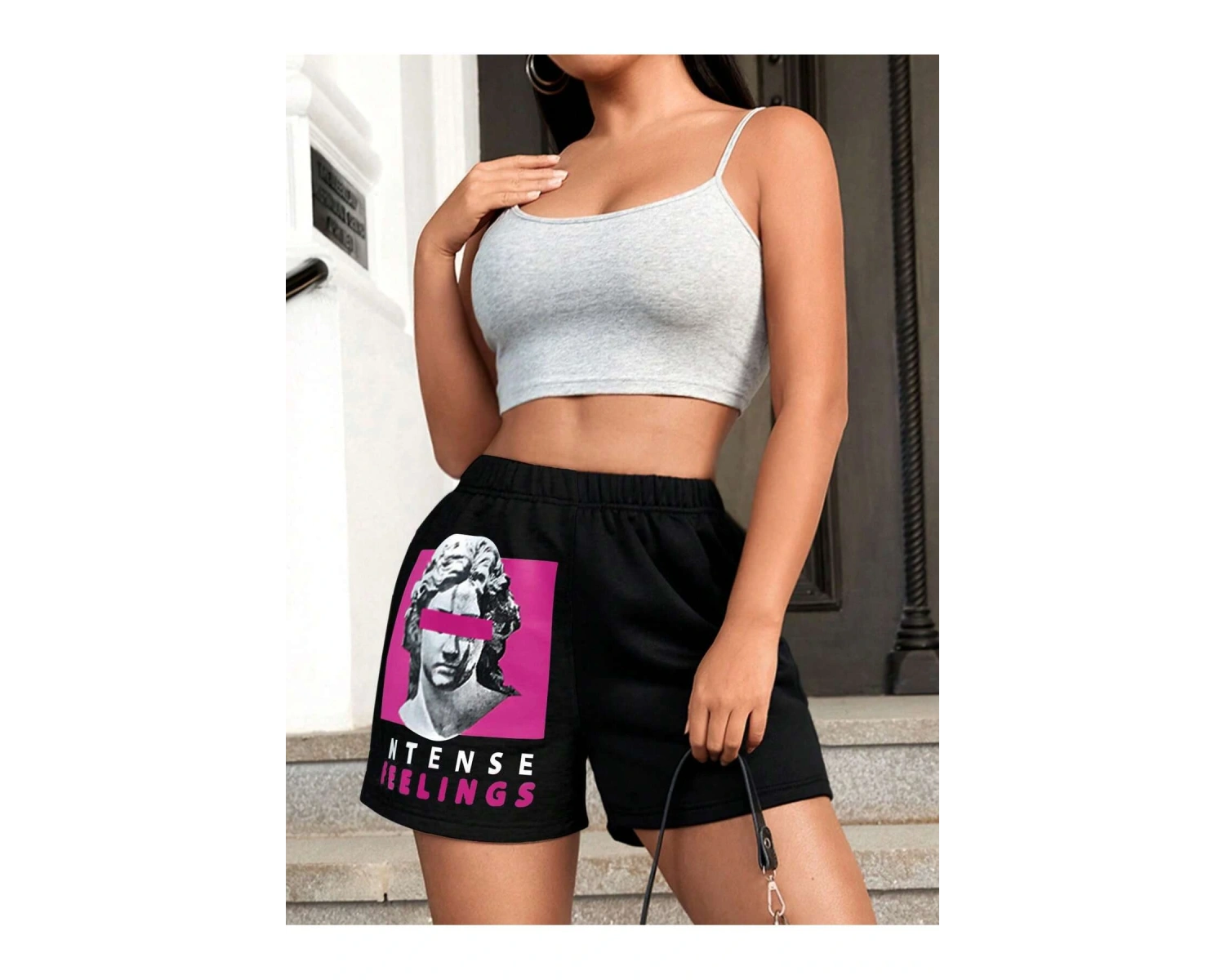 Sculpture & Letter Graphic Şort