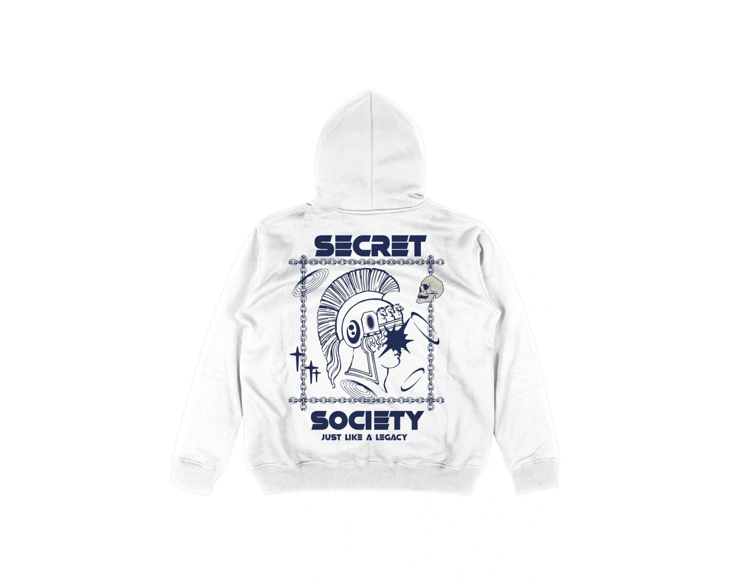 Secret Beyaz Oversize Unisex Kapüşonlu Sweatshirt Hoodie