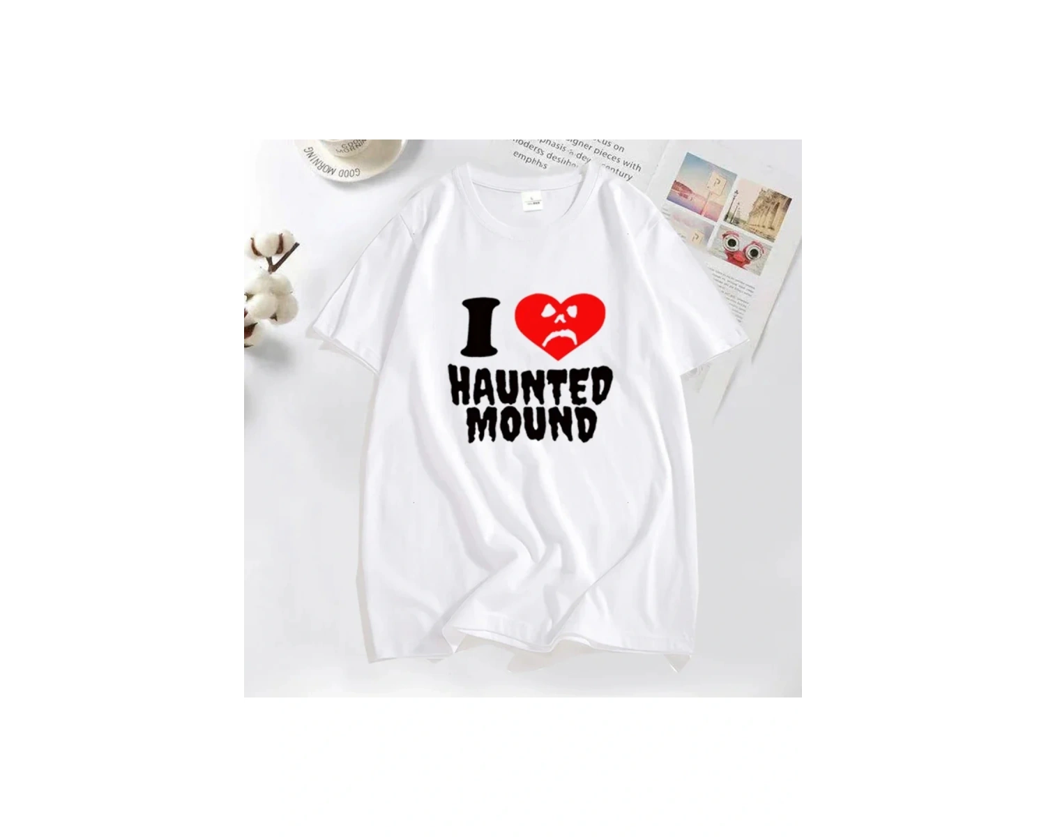 Sematary ben aşk perili höyük t-shirt popüler Trend kalp şekli baskı T Shirt erkekler için ko