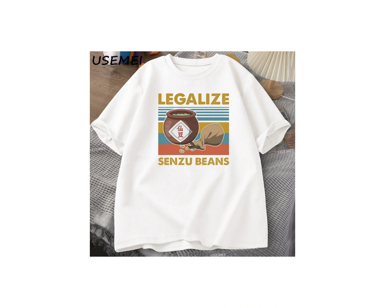 Senzu Fasulye TErkek Kadın Pamuk Büyük Boy Komik Grafik Tees Yaz Üstleri Vintage Bask 3078