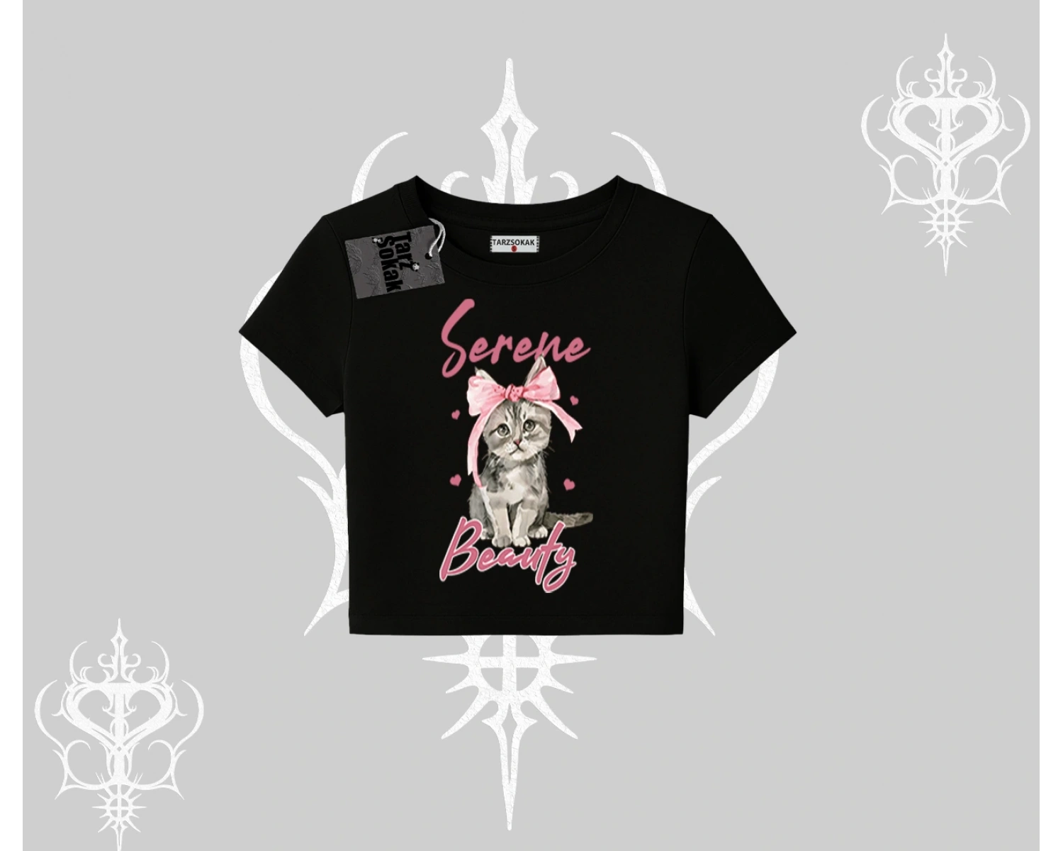 Serene Beauty Kedi Baskılı  Babby Tee Tshirt