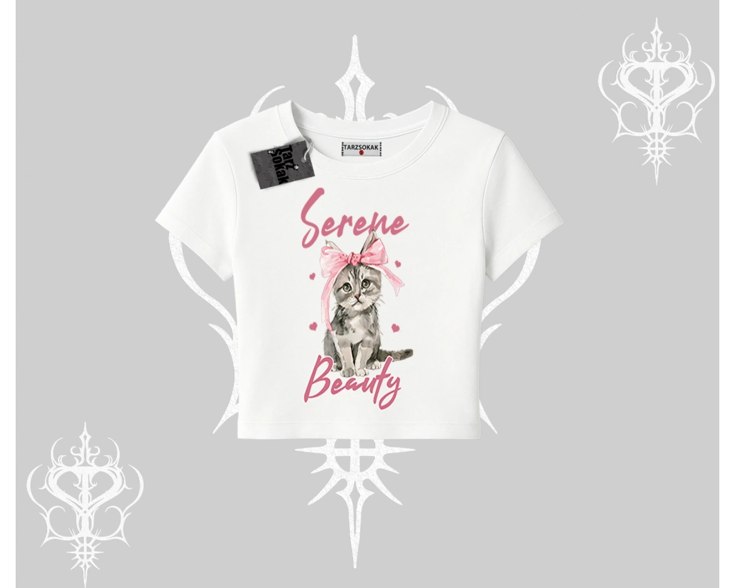 Serene Beauty Kedi Baskılı  Babby Tee Tshirt