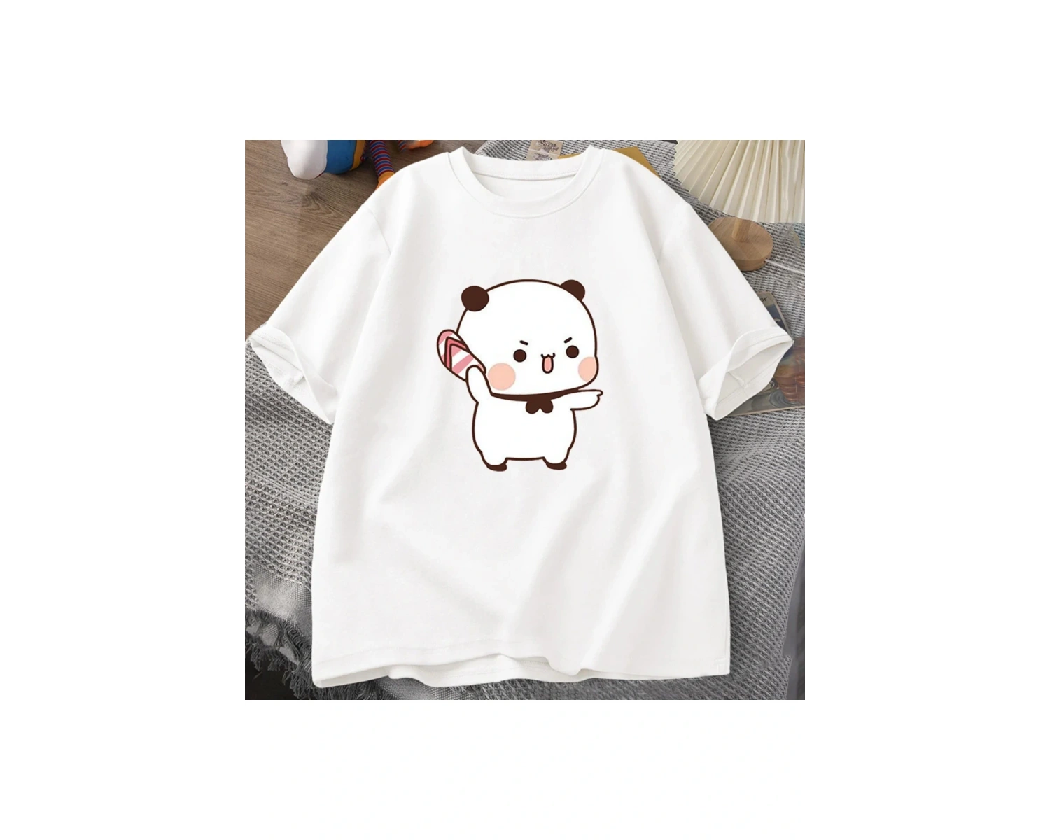 Sevimli Bubu atma Flip-flop T Shirt erkek kadın komik karikatür Dudu T-shirt pamuk yaz baskı