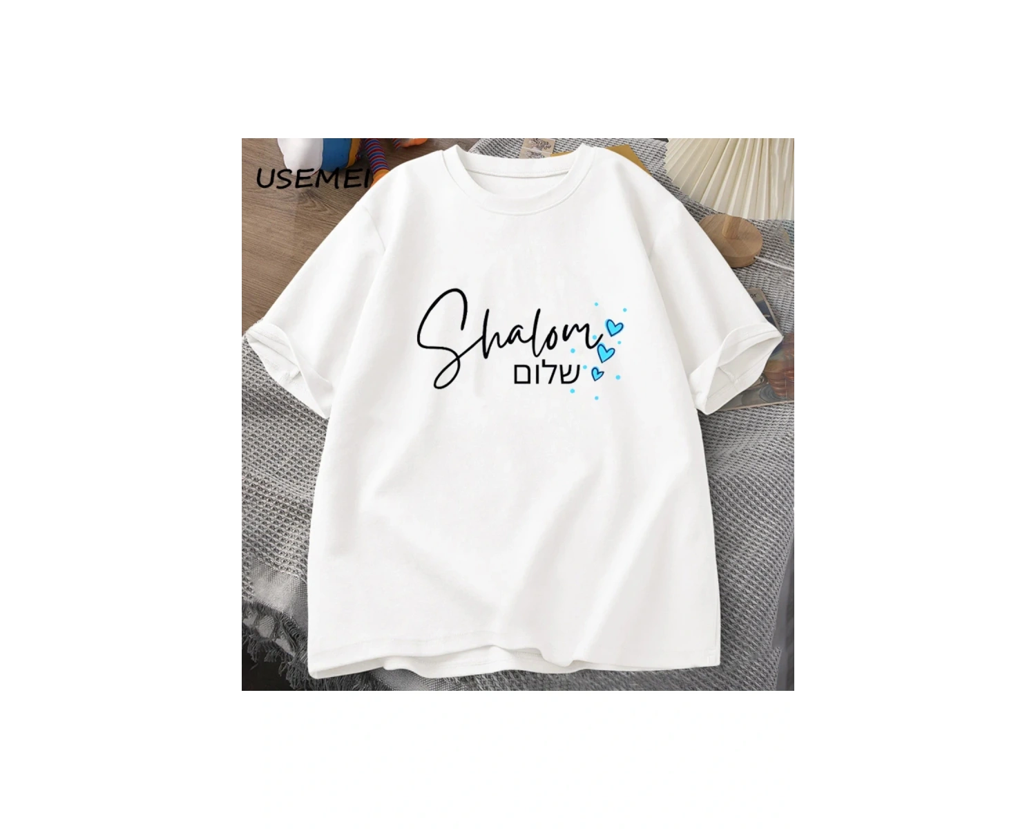 Shabbat Shalom yahudi T Shirt İbranice iç barış T-shirt pamuk kısa kollu Unisex erkek giyim b