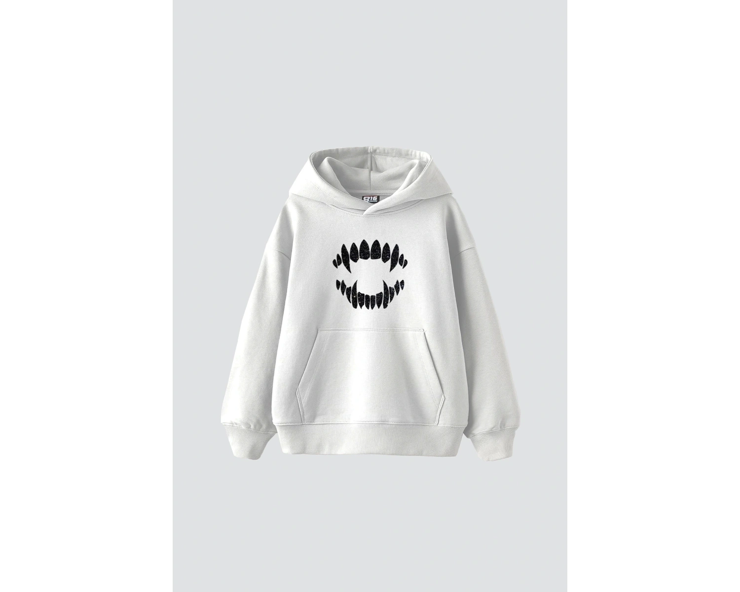 Shining Teeth Baskılı Oversize Unisex Premium Beyaz