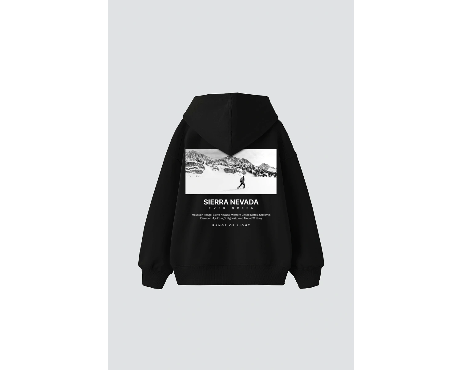 Sierra Nevada Baskılı Oversize Unisex Beyaz