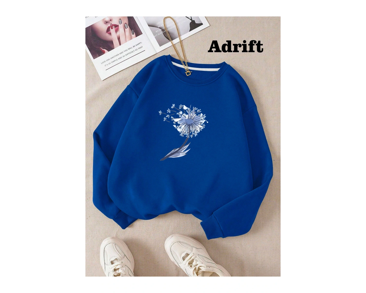 Sigara Çiçek Köstebek Sokak Trend Tasarım Harajuku/Gotik MAVİRENK