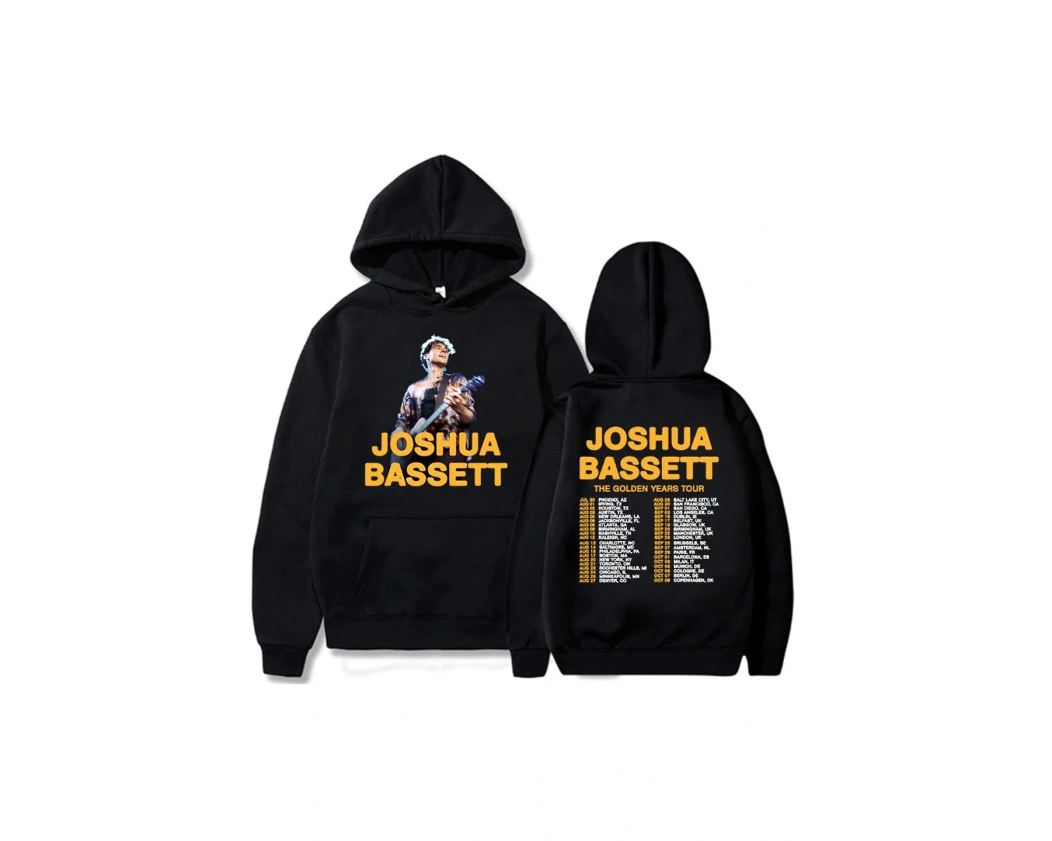 Siyah AdriftHoodies kıcı Joshua Bassett grafik altın yıl turu yeni Hoodies