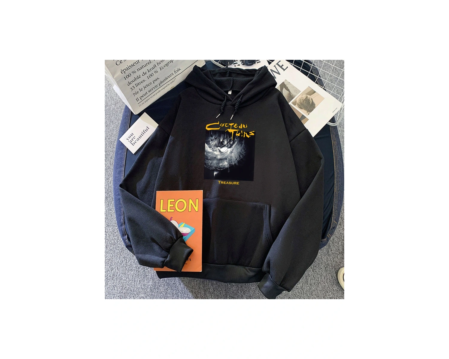 Siyah Albüm Unisex Rock Grubu Cocteau Twins Sudaderas Moletom