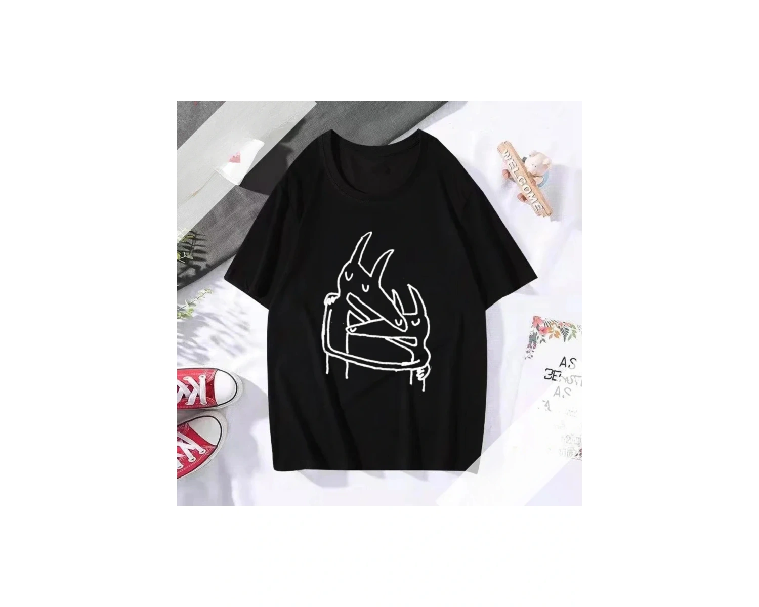 Siyah Araba Koltuğu Müzik Grubu Kafalık Klasik DMN Uzun kollu Tee Yaz Bisiklet Yaka