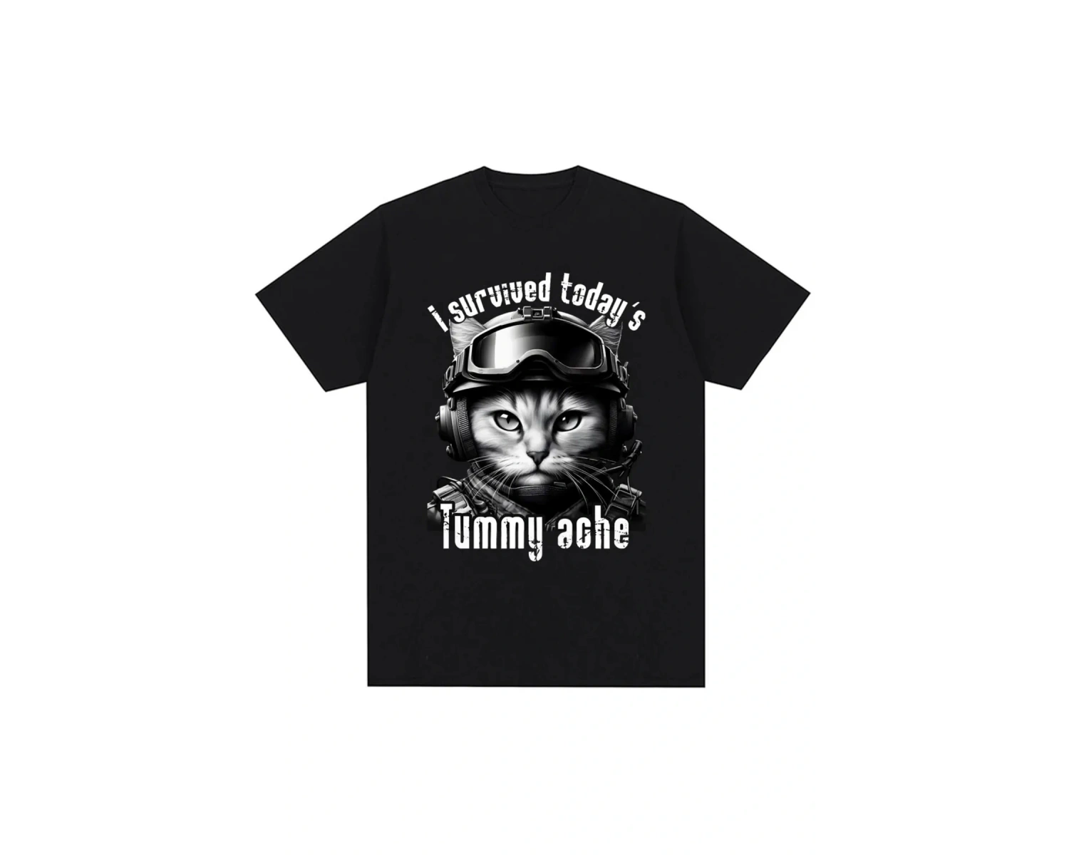 Siyah Bin Yard Bakış Kedi Komik Meme Mizah Tarzı Vintage li T Kad