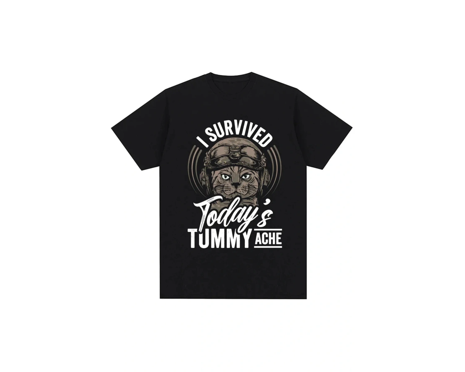 Siyah Bin Yard Bakış Kedi Komik Meme Mizah Tarzı Vintage li T Kad