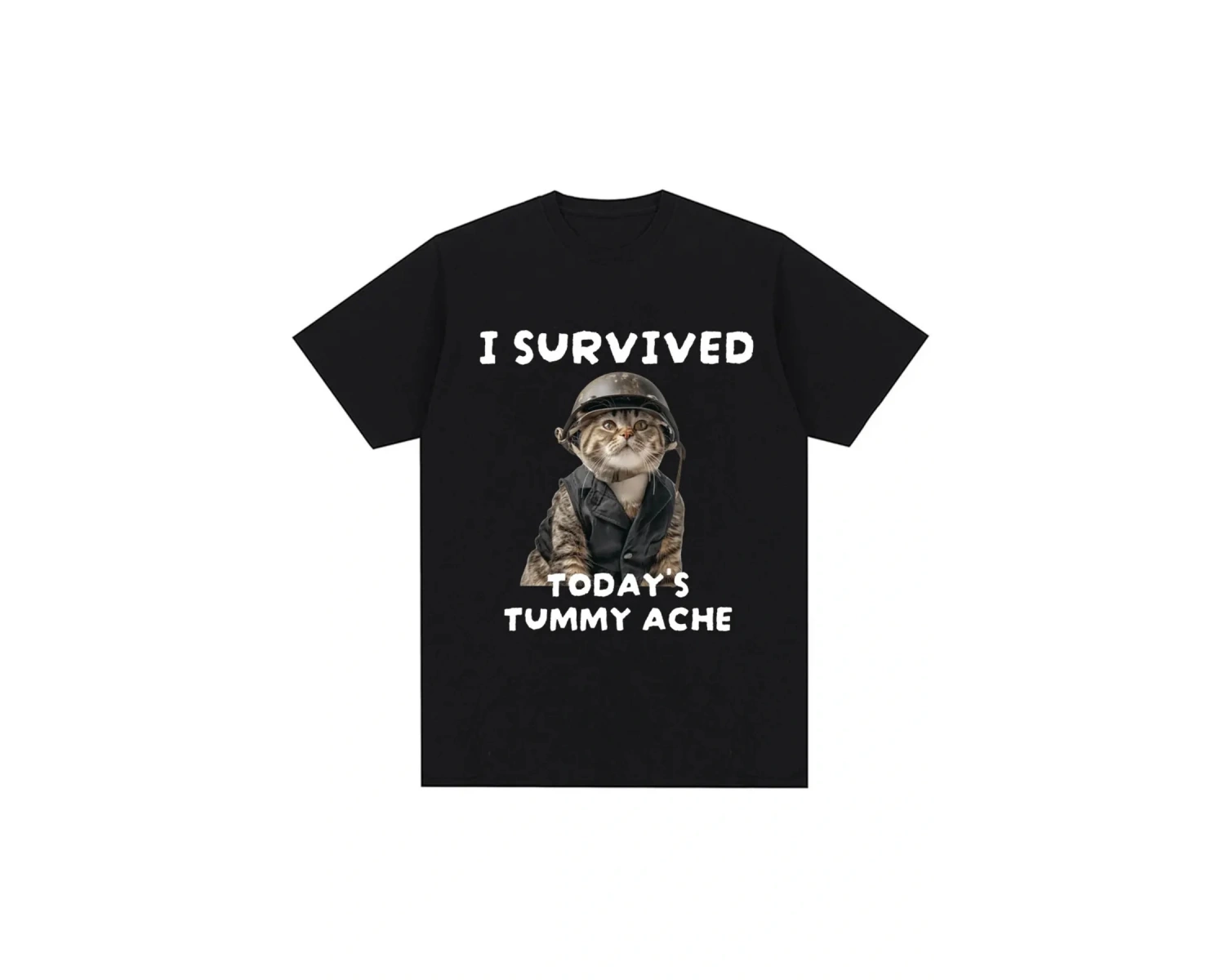 Siyah Bin Yard Bakış Kedi Komik Meme Mizah Tarzı Vintage li T Kad