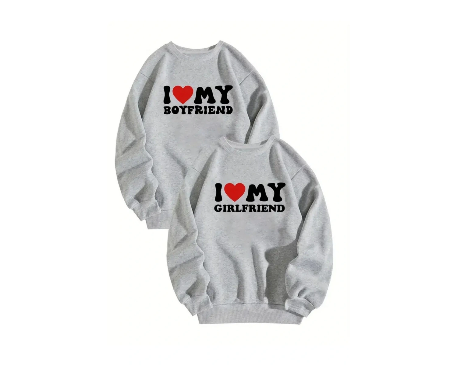 Siyah Biskilet Yaka Sweatshirt Çift Sevgili Kombinleri Couple Clothing