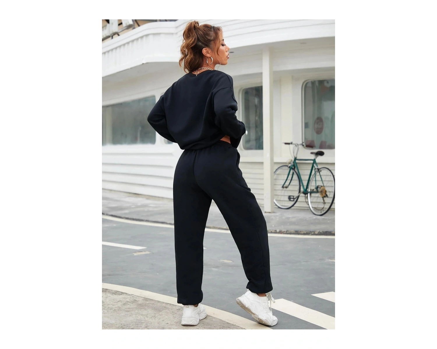 Siyah California Dijital Baskılı Kışlık UNİSEX Eşofman Takımı