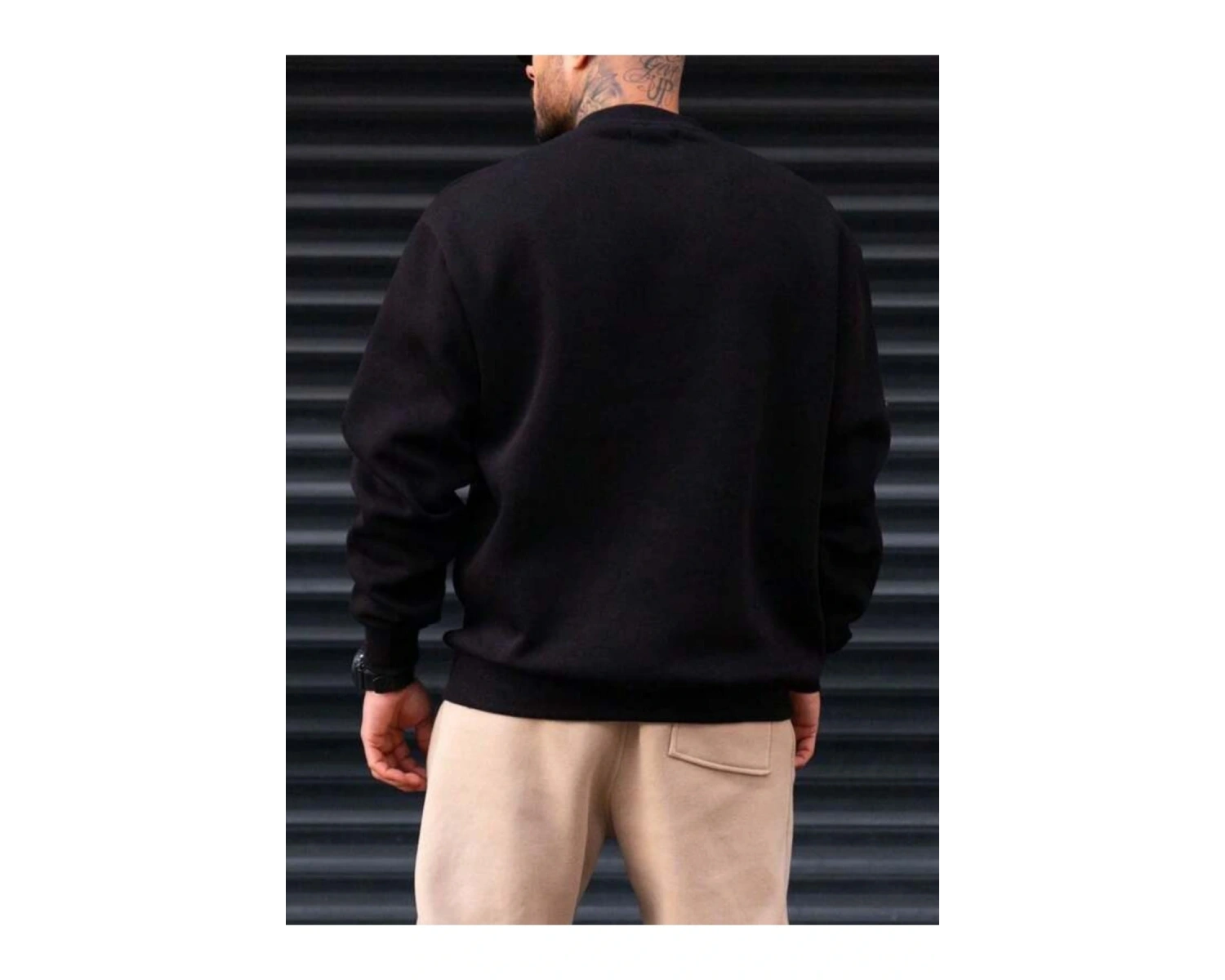 Siyah Friday Bira Baskılı Oversize Kapuşonlu Erkek Sweatshirt bsgfridaybiraswea