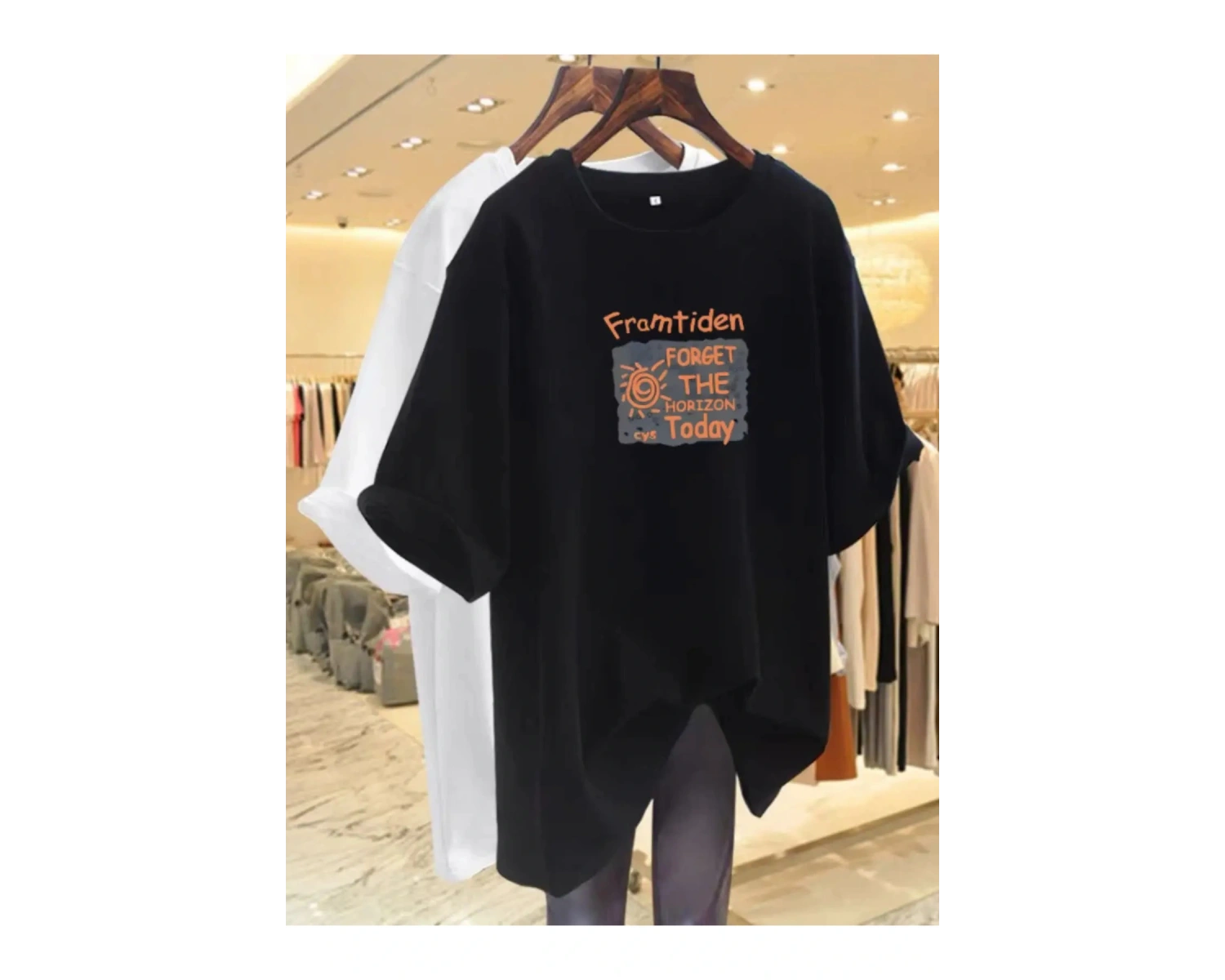 Siyah Gevşek Yaz Üstleri Kapak Göbek ve Daha İnce Görünmenizi Sağlayın Grafik