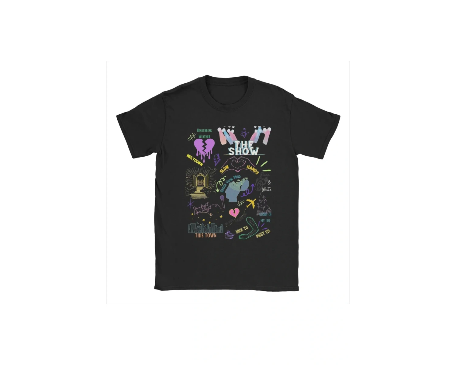 Siyah Harry ve Niall Horan Aşk Tur ler lar için Çılgın Yuvarlak Boyun Tee