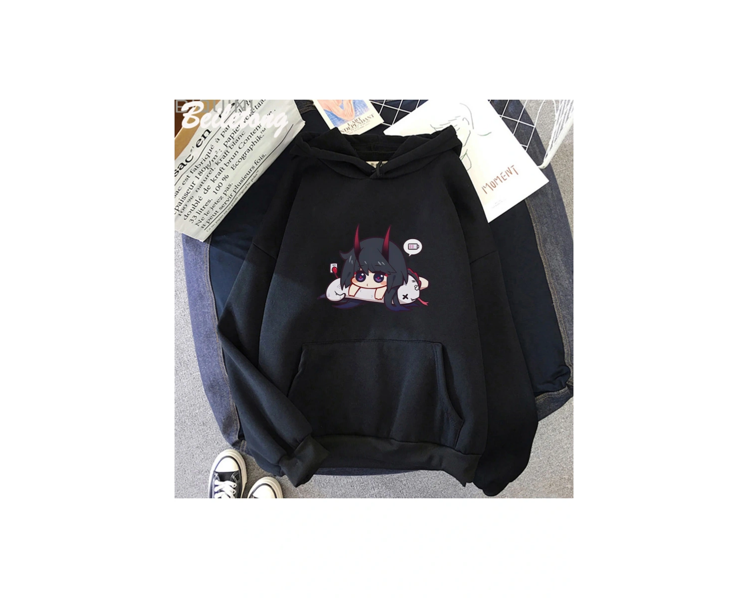 Siyah Honkai Etki 3rd Hoodies Kawaii Karikatür Yumuşak SıcakSev