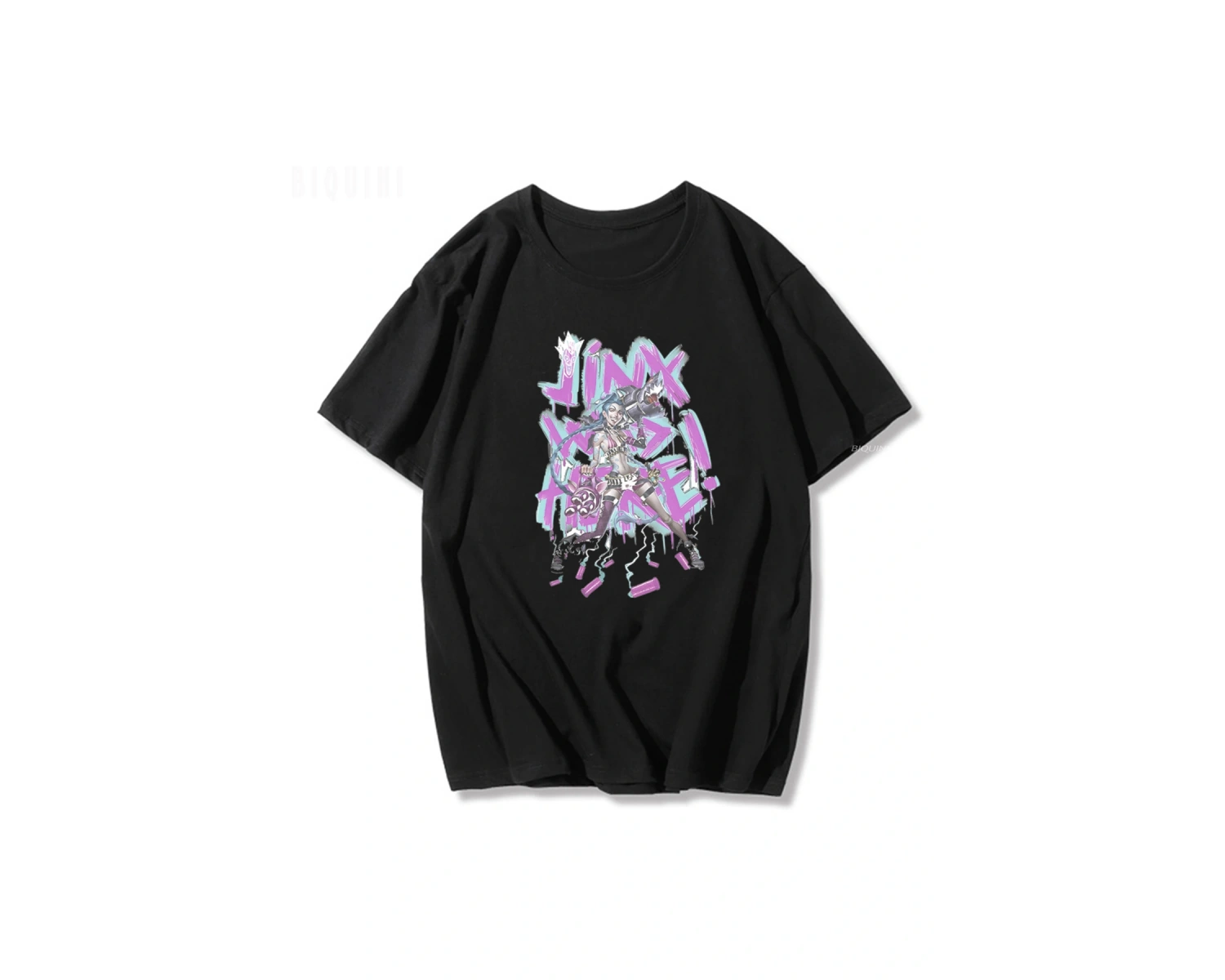 Siyah Jinx Arcane Maymun Anime Cosplay Tees Unisex Grunge Estetik %