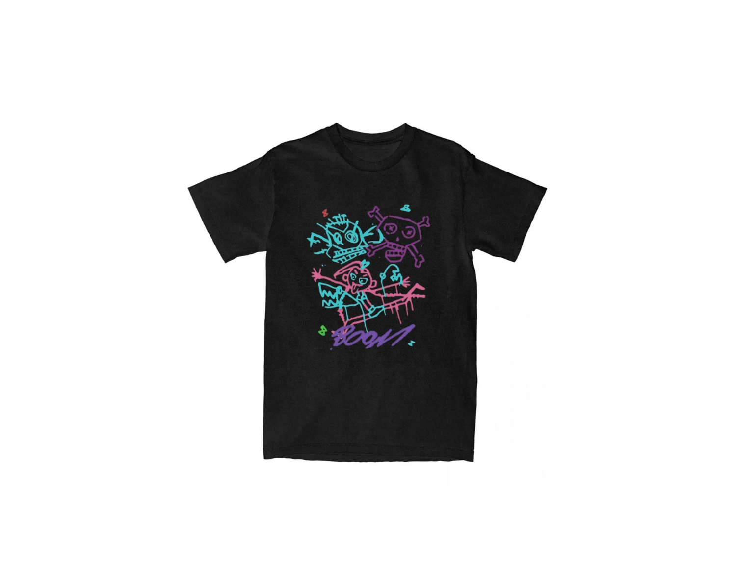 Siyah Jinx Arcane Monkey Unisex Streetwear Grunge Aesthetic Short Sleeve Cotton T