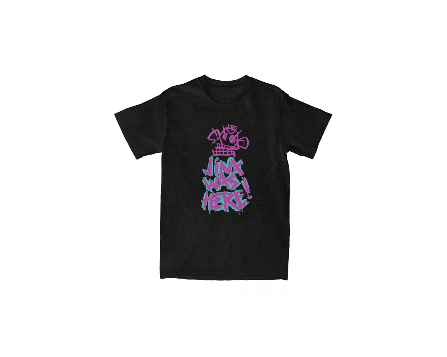 Siyah Jinx Arcane Monkey Unisex Streetwear Grunge Aesthetic Short Sleeve Cotton T