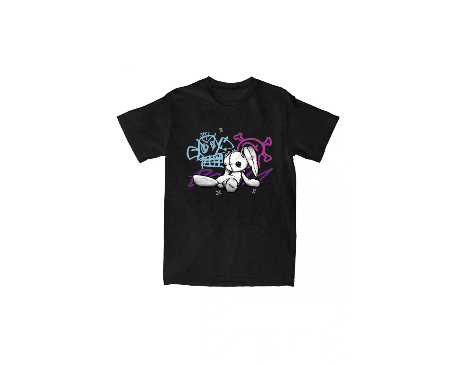 Siyah Jinx Arcane Monkey Unisex Streetwear Grunge Aesthetic Short Sleeve Cotton T