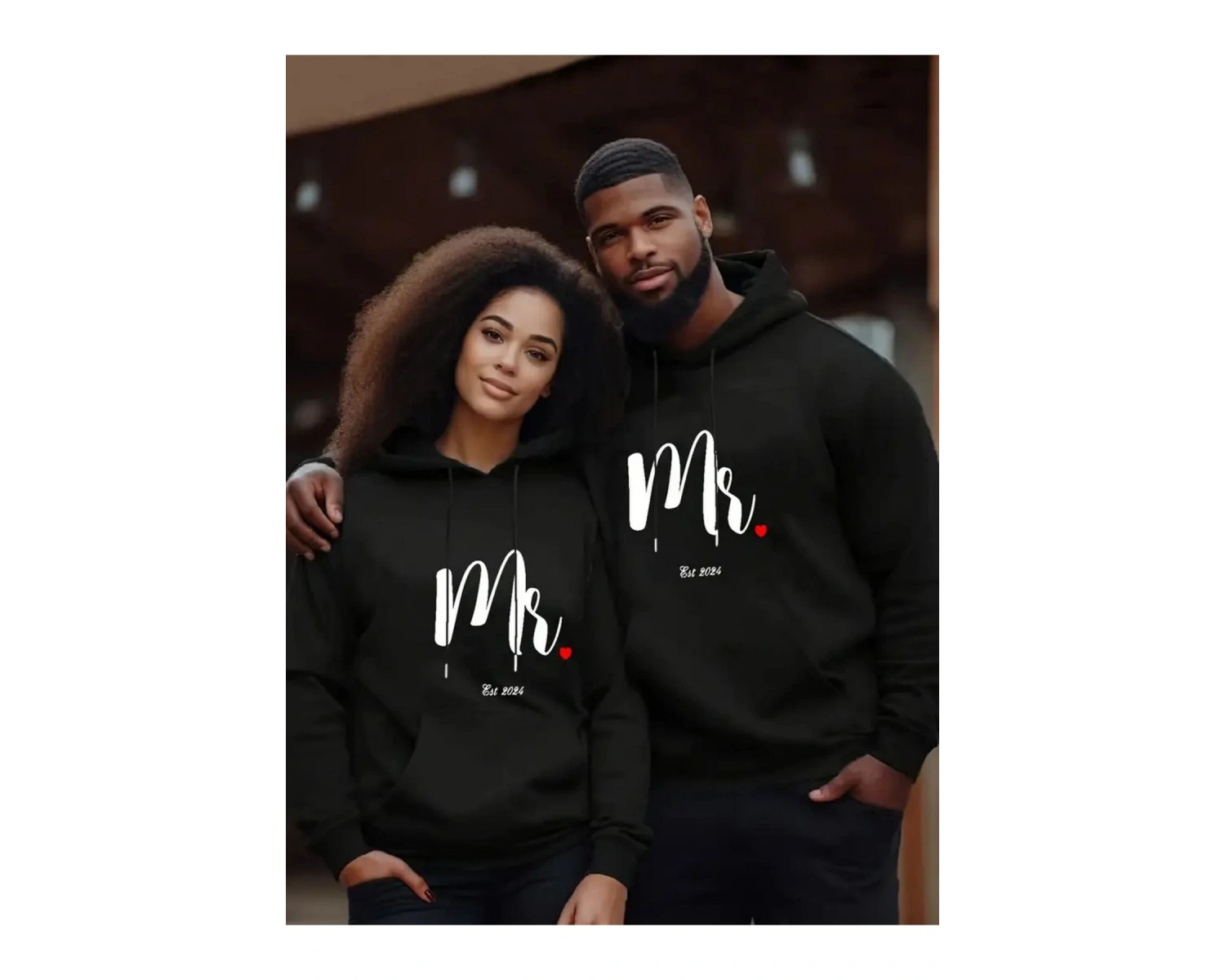 Siyah Kapşonlu Sweatshirt Çift Sevgili Kombinleri Couple Clothing