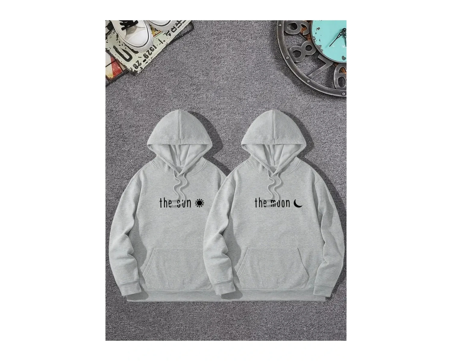 Siyah Kapşonlu Sweatshirt Çift Sevgili Kombinleri Couple Clothing