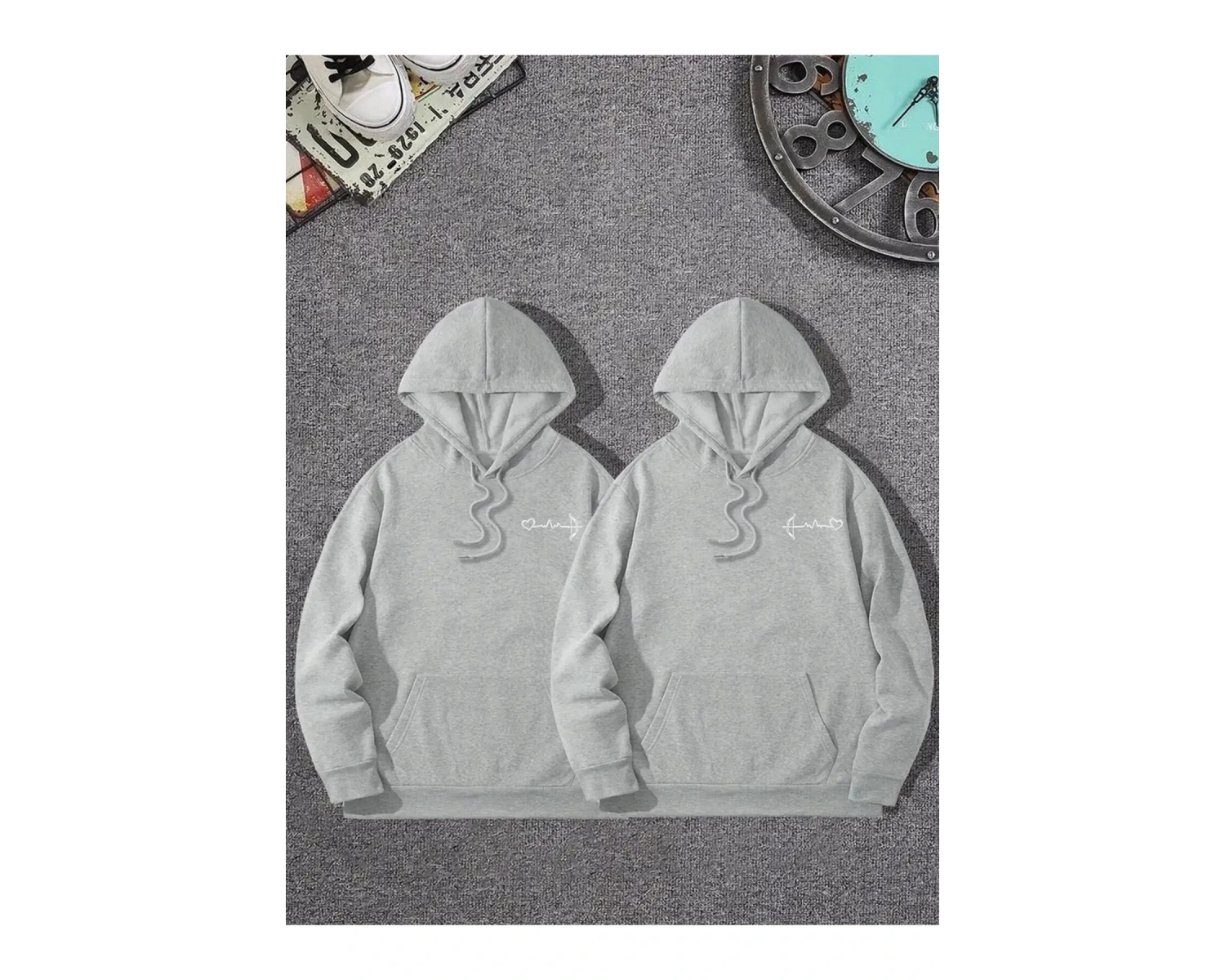 Siyah Kapşonlu Sweatshirt Çift Sevgili Kombinleri Couple Clothing