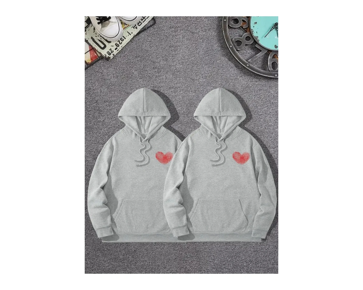 Siyah Kapşonlu Sweatshirt Çift Sevgili Kombinleri Couple Clothing