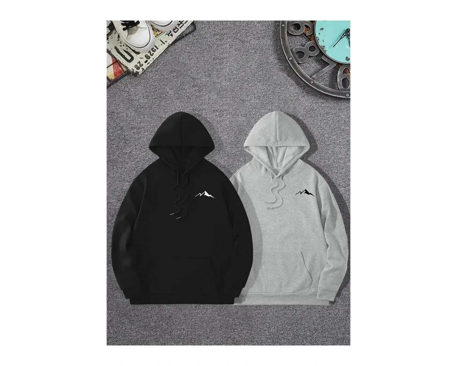 Siyah Kapşonlu Sweatshirt Çift Sevgili Kombinleri Couple Clothing