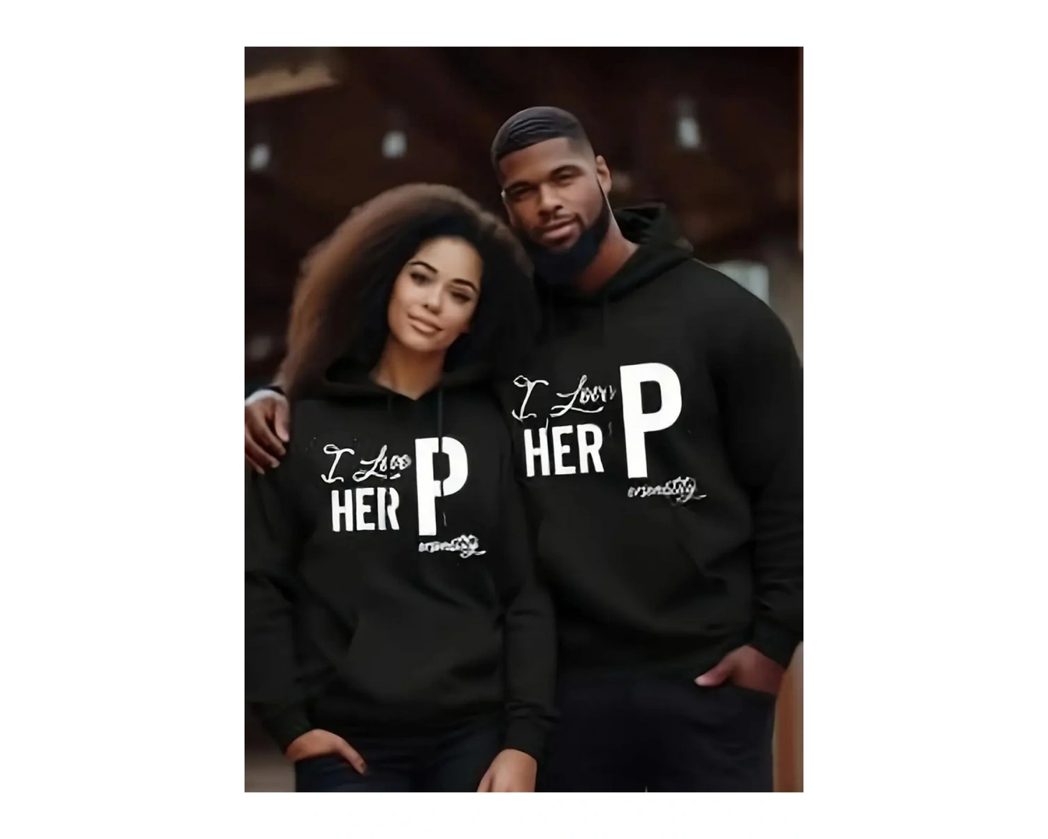 Siyah Kapşonlu Sweatshirt Çift Sevgili Kombinleri Couple Clothing