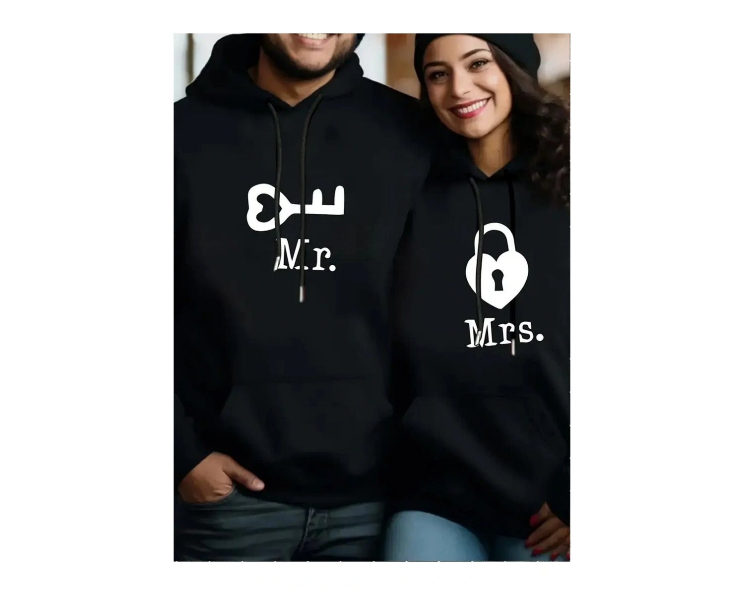 Siyah Kapşonlu Sweatshirt Çift Sevgili Kombinleri Couple Clothing